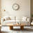 Beige Minimalist Bar Marker Round Wall Clock
