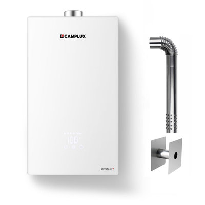 Chauffe-eau intérieur sans réservoir au propane CAMPLUX 4,22 GPM 102 000 BTU avec évent, blanc