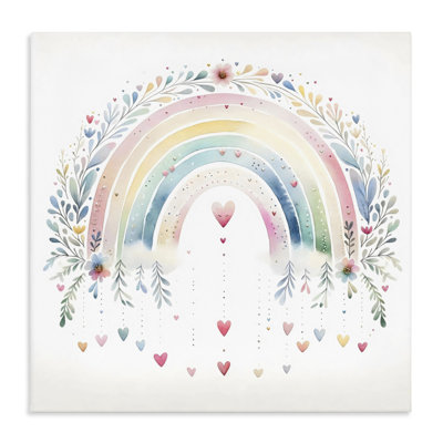 Rainbow with Hanging Hearts Canvas, design by Creative Studio