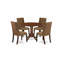 L'ensemble de table de cuisine 5 pièces pour 4 personnes comprend une table de salle à manger ronde avec Dropleaf et 4 chaises de salle à manger Parson en tissu brun, acajou-106914682-106914687-109975831