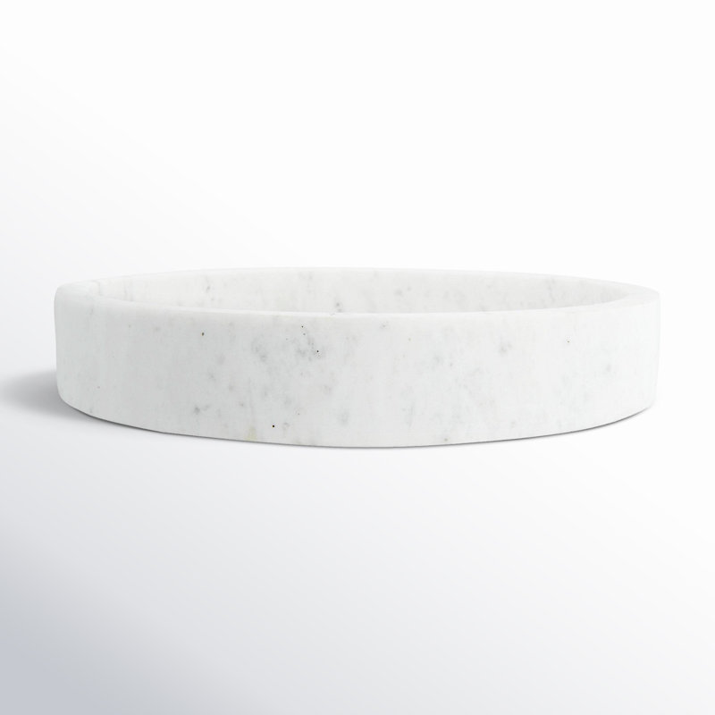 Genelda Marble Tray, 12" W x 12" D x 2" H, White
