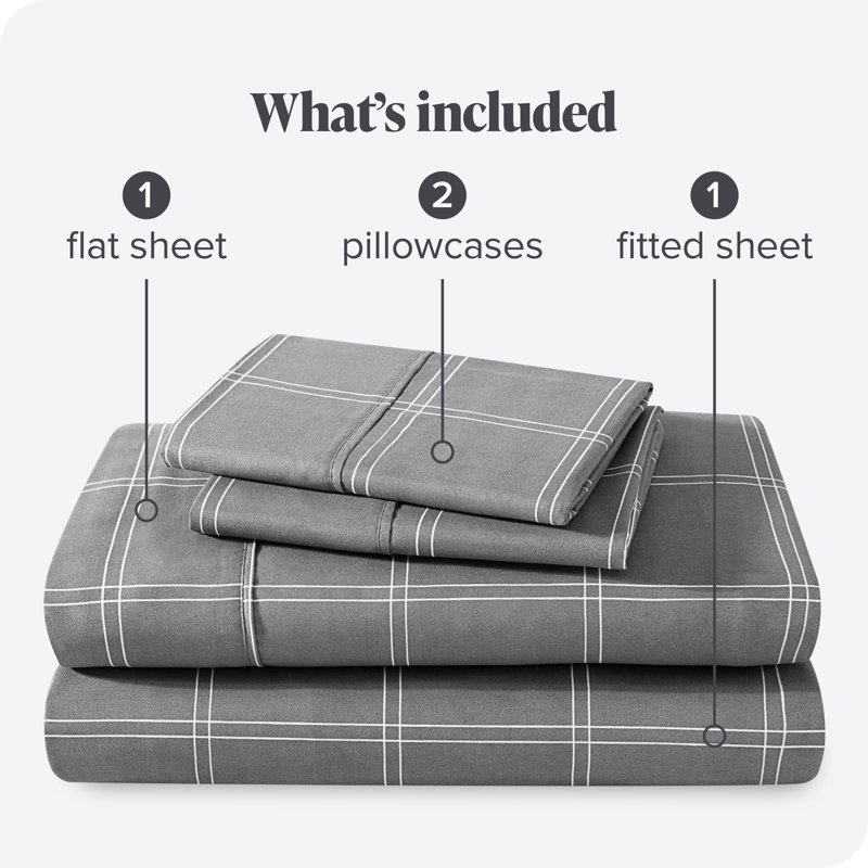 Microfiber Sheet Set, Full/Double Sheet Set with 2 Pillowcases