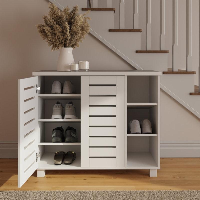 15 Pair Shoe Storage Cabinet, White