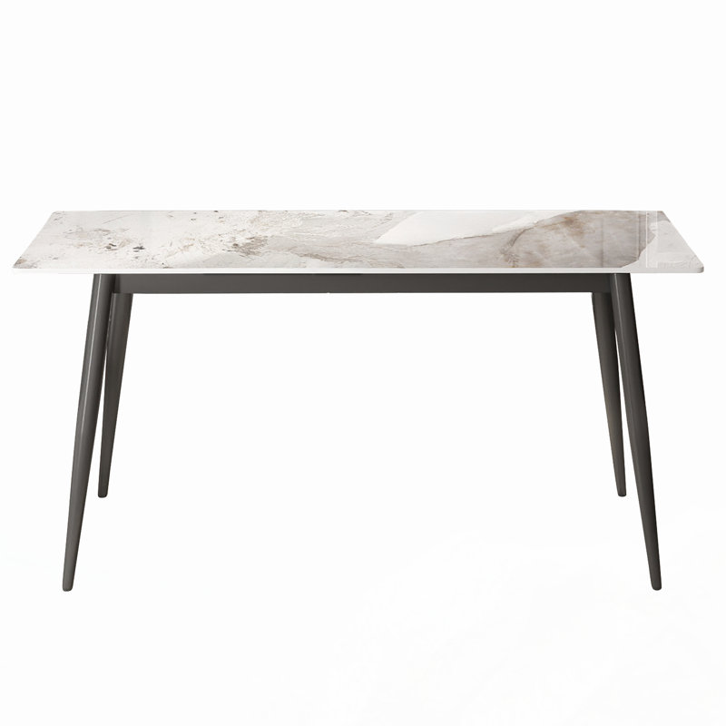 Tables de salle à manger, Gris foncé, H 29,53 po x L 62,99 po x l 31,5 po, Brun / Blanc