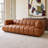 Bryani 90.2'' Genuine Leather Round Arm Sofa