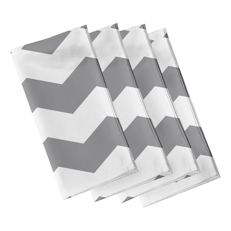 Pemma Polyester Geometric Square Napkin, 18" W x 18" L, Classic Gray