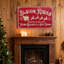 Grande enseigne de joyeux Noël pour décoration extérieure, décoration murale rétro de Noël - 32 po rustique, art mural de Noël avec scène de traîneau du Père Noël, pour le porche du salon