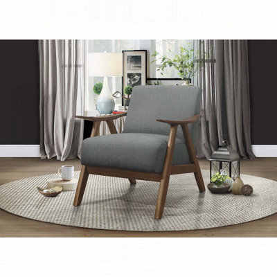 Upholstered Wood Armchair