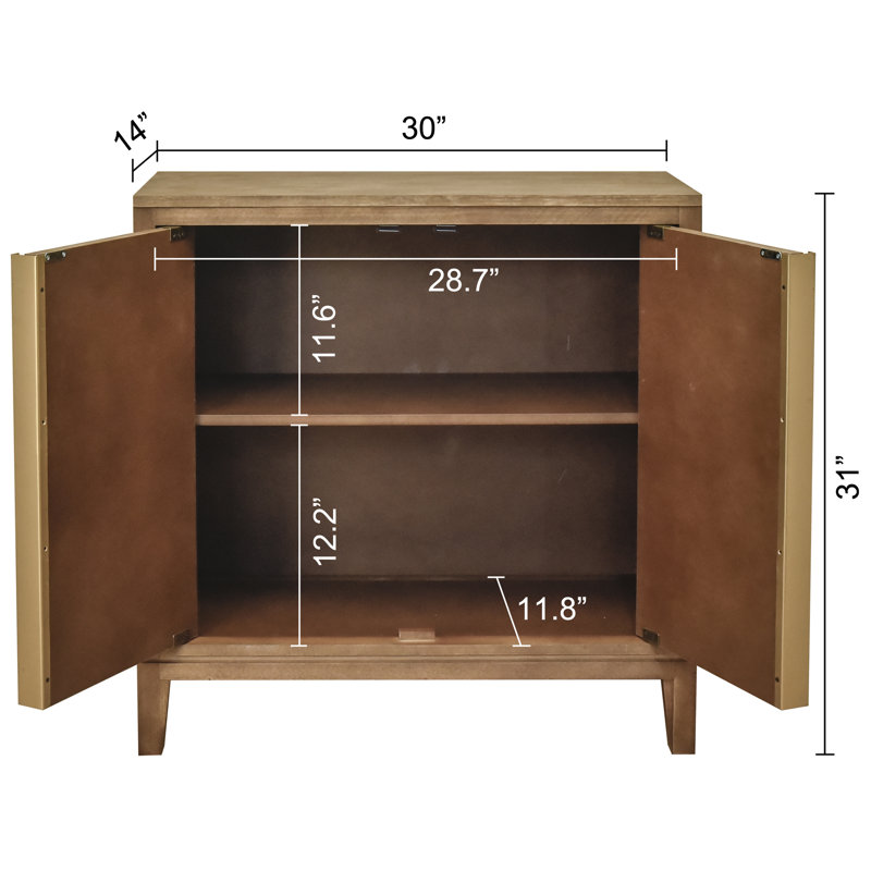 2 - Door Geometric Ripple Accent Storage Cabinet