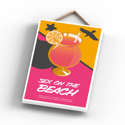 Cocktails Wooden Hanging Plaque