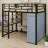 Loft Metal Bed With Desk,Shelves,Power Outlet,LED Light And Wardrobe-1508671012-1508671010