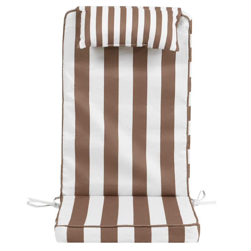 icon Geometric Outdoor High Back Seat Pad, Brown Deckstripe