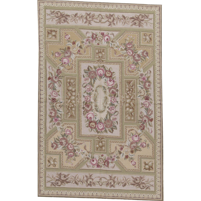 Needlepoint Wool Oriental Area Rug