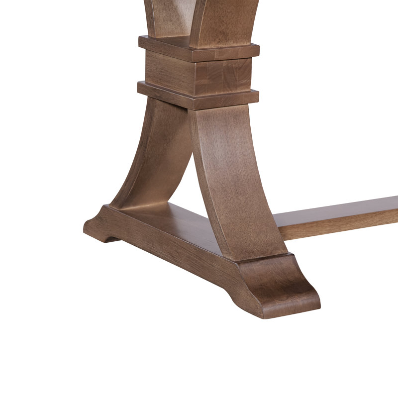 Levi 7-Piece Extendable Pedestal Rubberwood Dining Table Set With Upholstered Chairs, Walnut
