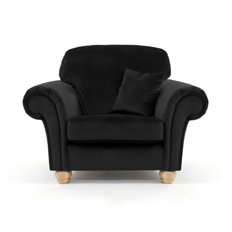 Foreston Velvet Sofa, Black, 1