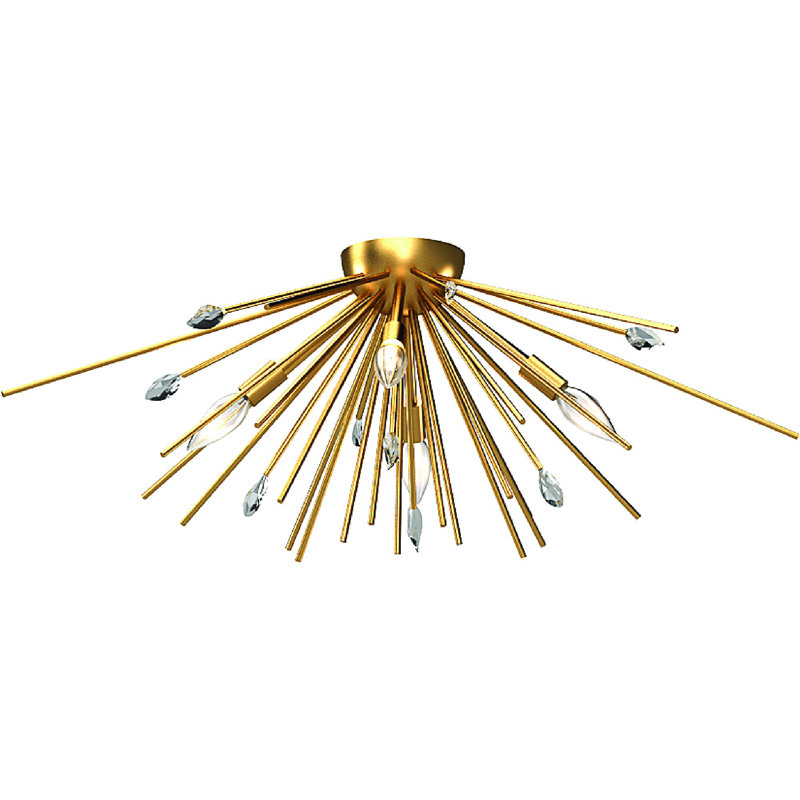 V7807-90 Alice 4-Light Indoor Antique Gold Flush Mount Ceiling Fixture
