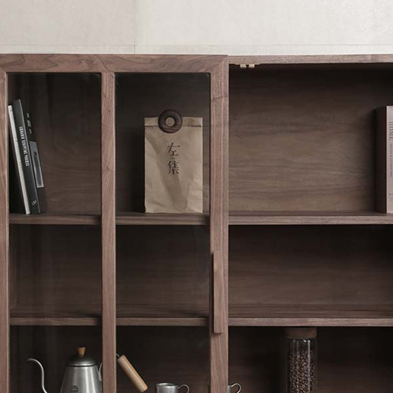 Bibliothèque de style européen entièrement fermée, (4 tablettes) H 68,9 po x l 45,28 po x P 14,17 po