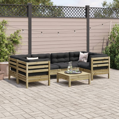 70cm Wide Outdoor U-Shaped Patio Sectional Set with Cushions