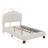 Upholstered Flower-Shape Bed, Elegant Flowers Headboard With LED Light Strip-545647388-559025922