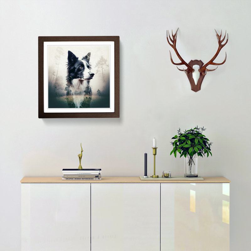 Single Picture Frame Print on Wood, Walnut