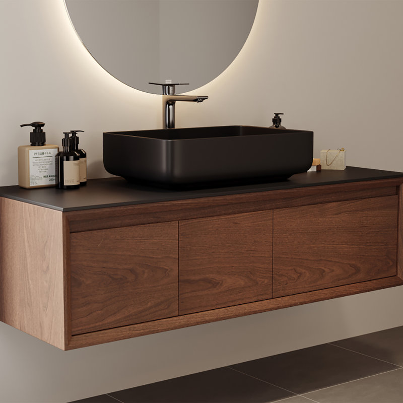 Meuble-lavabo simple de 48 po, meuble-lavabo prÃ©assemblÃ© Ã  fixation murale avec armoires en bois massif, meuble-lavabo suspendu avec rangement, meuble-lavabo avec lavabo