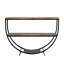 Rustic Industrial Design Demilune Shape Textured Metal Distressed Wood Console Table-114230180