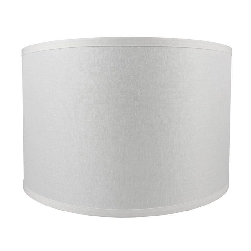 Abat-jour tambour en lin classique 16 po, Blanc cassé