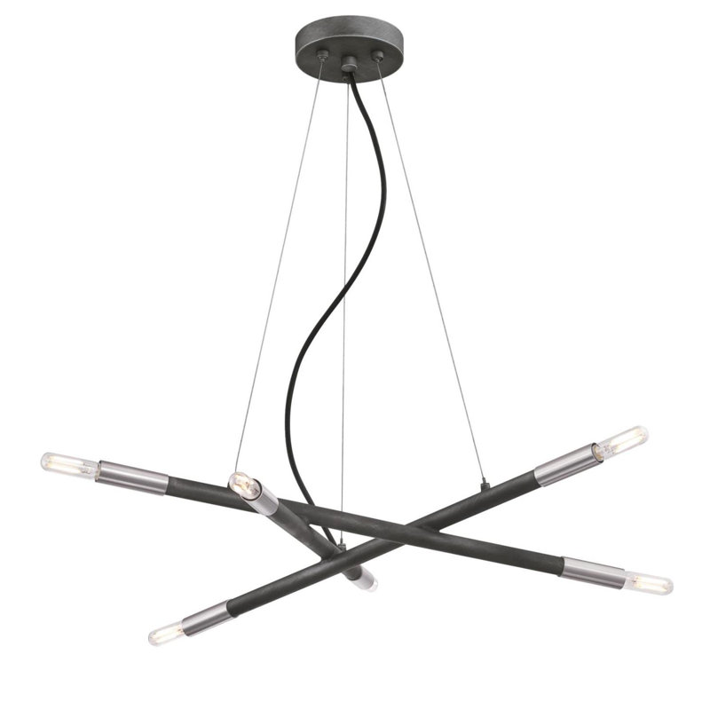 Lustre linéaire moderne 6 lumières Spoutnik