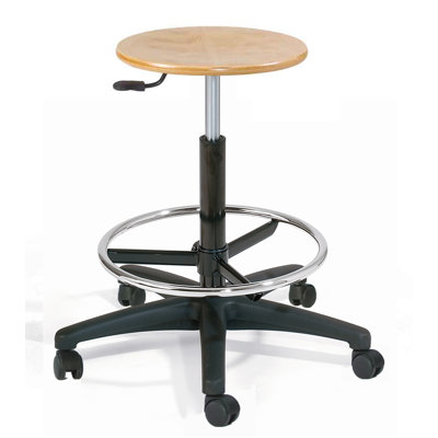 Adjustable Height Ergonomic Stool with Footring and Wheels