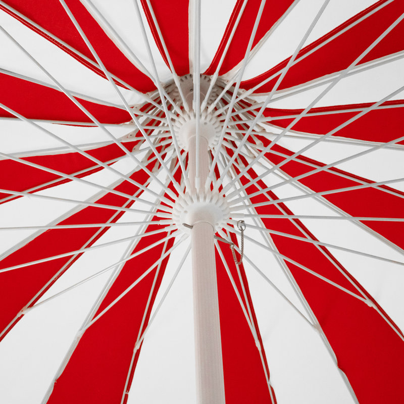 Parasol d'extérieur 8 pi, Rouge / Blanc