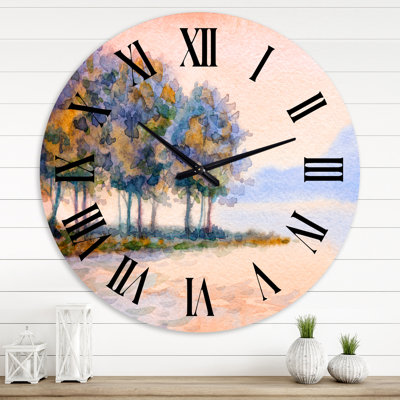 Coucher de soleil sur le lac II - Horloge murale traditionnelle