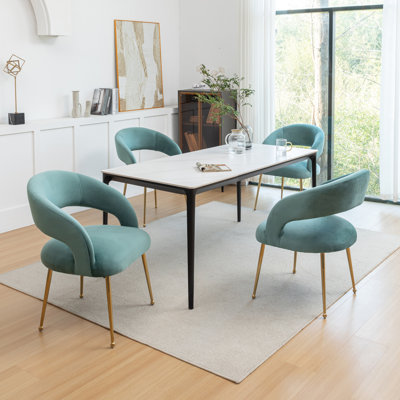 Chaise avec accoudoirs en velours Lokelani