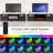 90" TV Stand with 50" WiFi Fireplace Included, Modern Media Console Entertainment Center for Tvs Up To 98"-1966208178