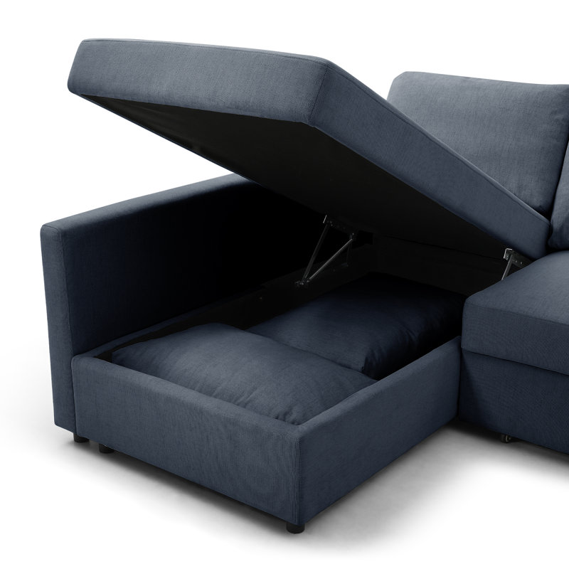Baelee 4 Seater Sofa & Chaise, Navy