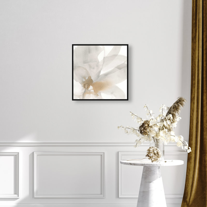 Neutral Flow I Canvas Abstract Print by Oliver Gal, Black Frame, 12 x 12, 21"H x 21"W, Black Frame