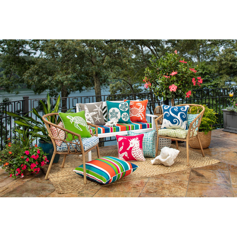 Ollie Octopus Outdoor Reversible Throw Pillow