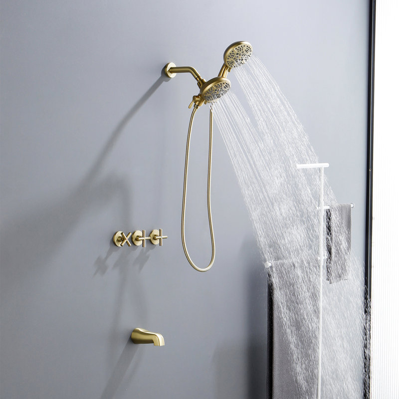 Complete Shower System, Brushed Gold