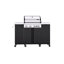 Centre de barbecue au propane à 4 brûleurs Brand-Man - Îlot de cuisine convertible au gaz naturel avec table de préparation pliable et armoires de rangement pour la cuisine d'extérieur de patio | 44 000 BTU