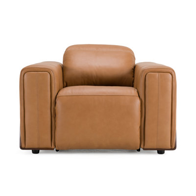 Fauteuil inclinable électrique en cuir brun Sandstone
