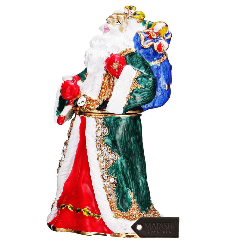 Ornement de père noël à appui-cadeau peint à la main