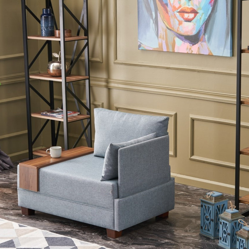 Fauteuil l 41,34 po, Mélange de polyester bleu