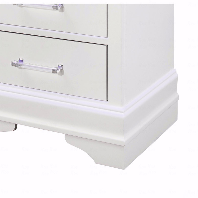 Table de chevet avec DEL, Blanc