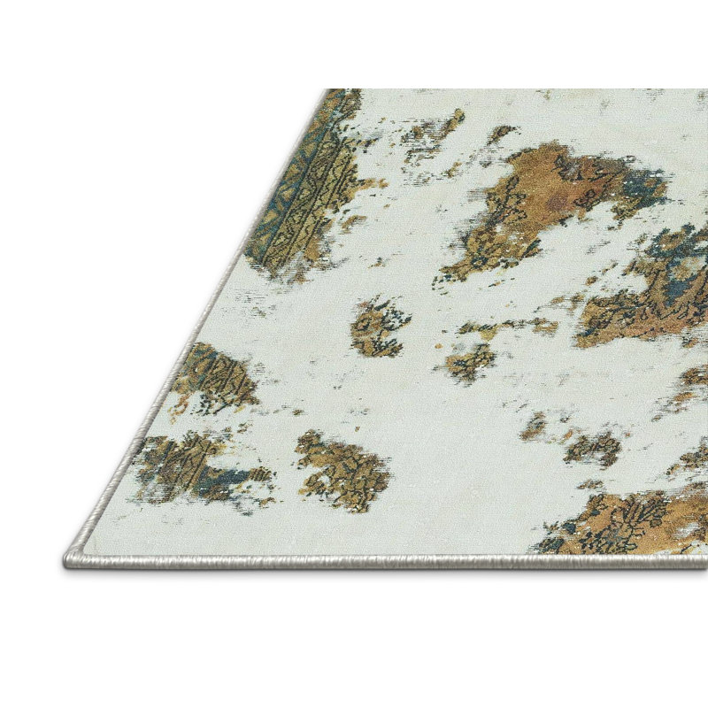 Tapis décoratif multicolore à motif abstrait, Rectangle 6 pi x 9 pi