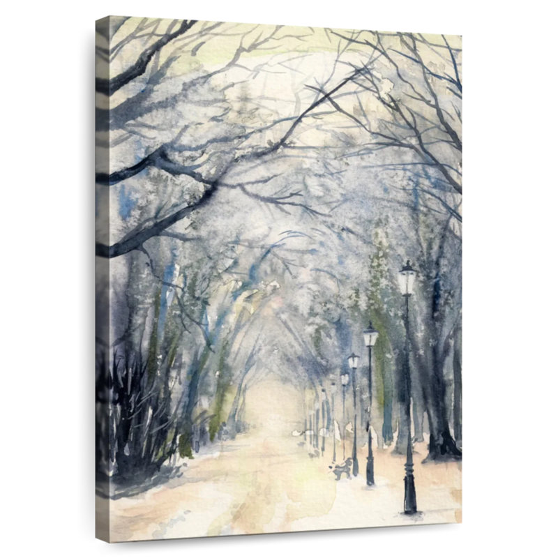 Wintry Park Path, 39" H x 26" W