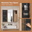 Armoire à miroir murale 41,7 "avec panneau perforé et organisateur de bijoux - fermeture douce, tablettes réglables