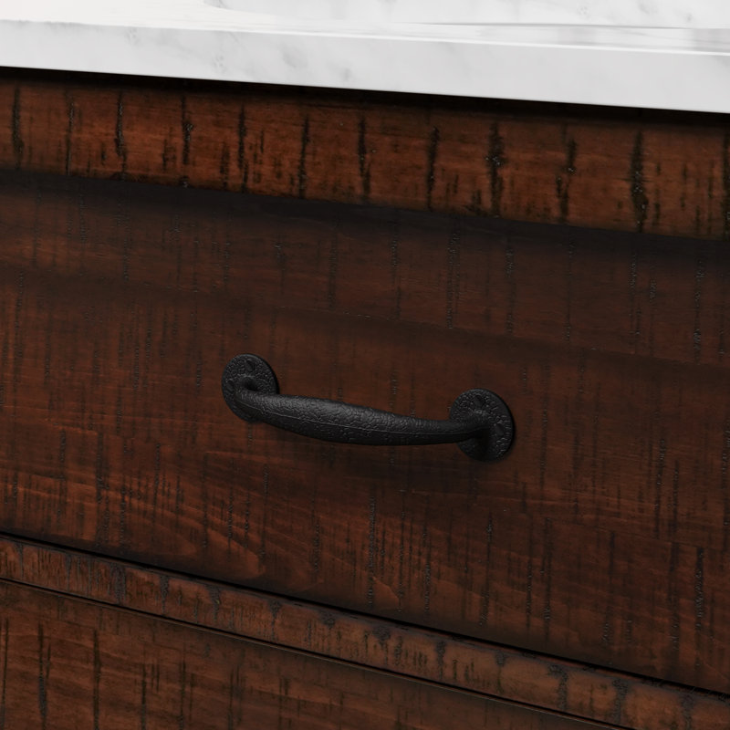 Aberdeen 30 In. Single Sink Blue Limestone Countertop Vanity In Rustic Sienna With Mirror, Carrara White, Rostic Sienna