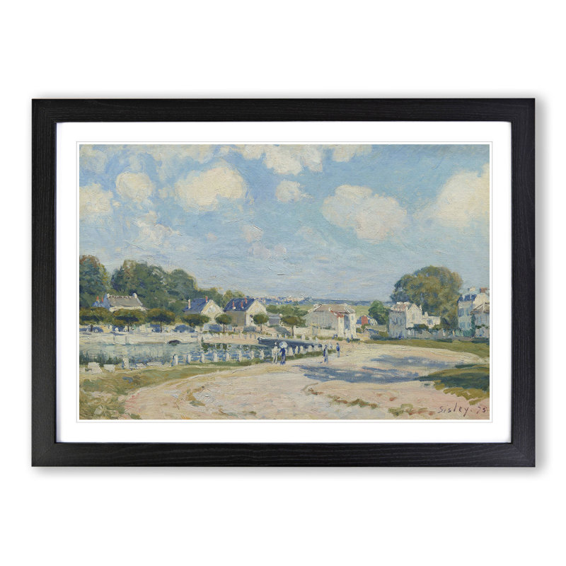 Watering Place at Marly by Alfred Sisley - Picture Frame Painting, 48cm H x 65cm W x 2cm D, Black