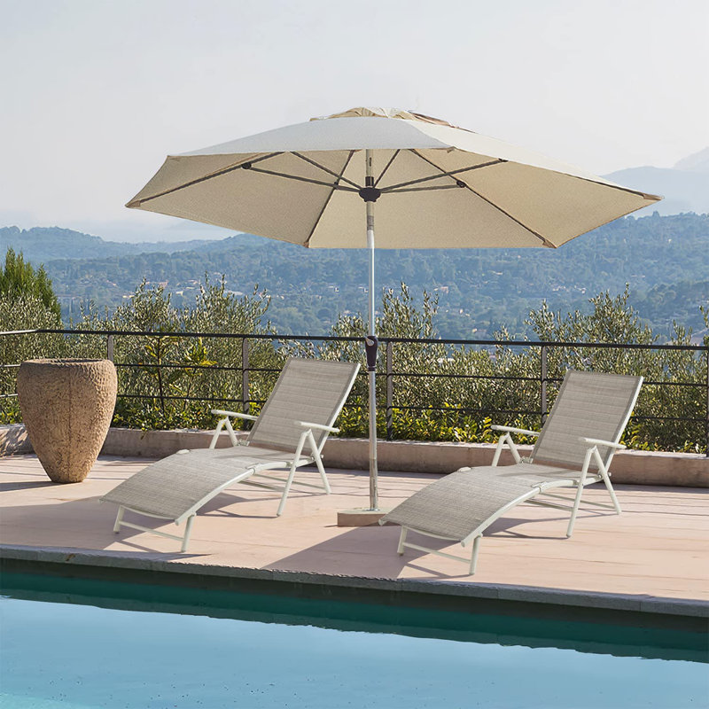 Chaise longue inclinable 72 po Biornulf, Beige