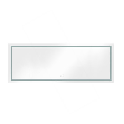96 X 36 Inch LED Bathroom Mirror With Front And Backlight, Wall Mounted Vanity Mirror, Anti-Fog, Memory, 3 Colors, Stepless Dimmable