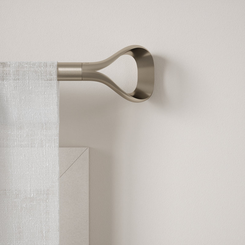 Eco-Friendly Nickel Adjustable Loop Curtain Rod 42-120 Inches